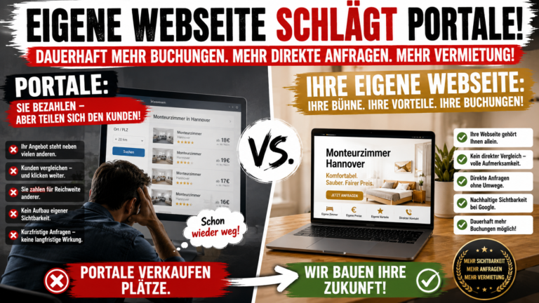 Die eigene Monteurzimmerwebseite stärker als Portale